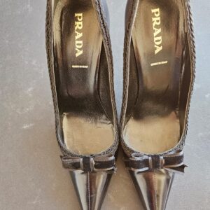 Prada Black Leather High Heels