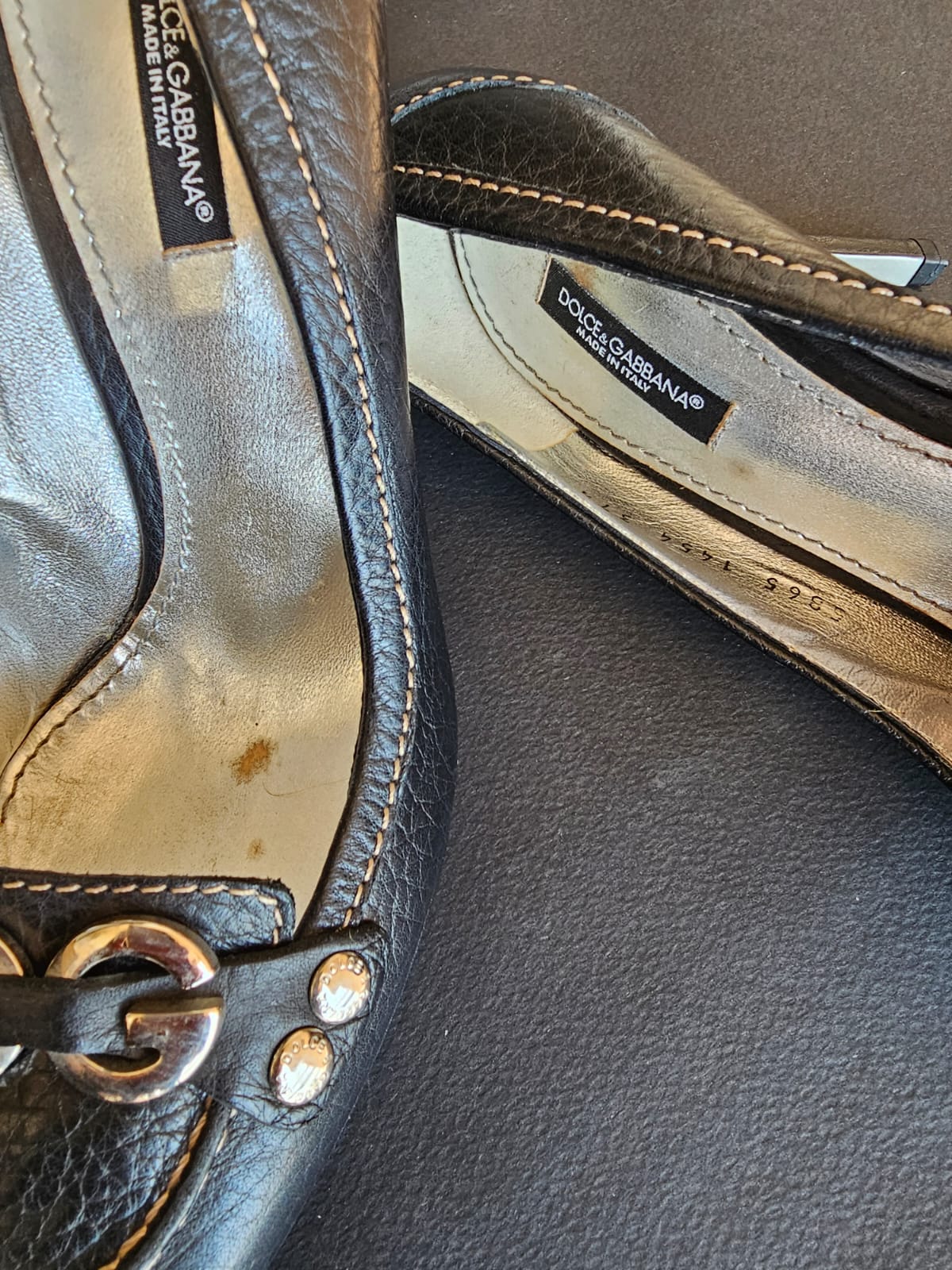 Dolce & Gabbana black leather high heels - Image 7