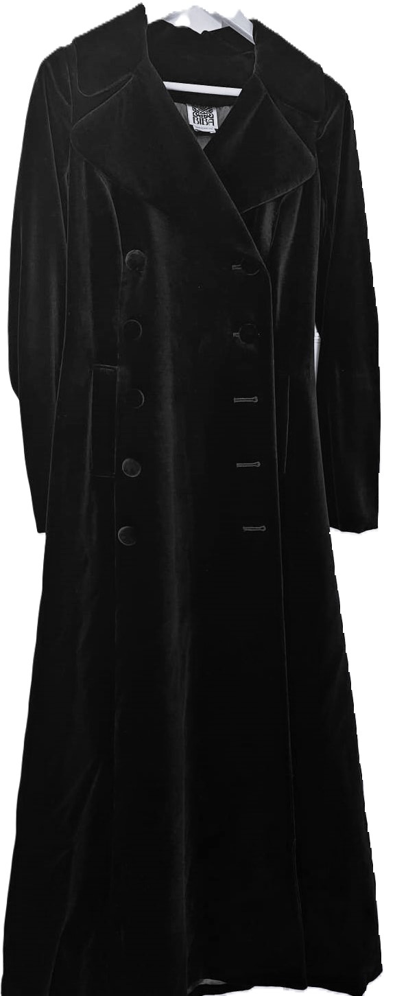 BIBA Vintage full length Double breasted Velvet Coat - Image 25