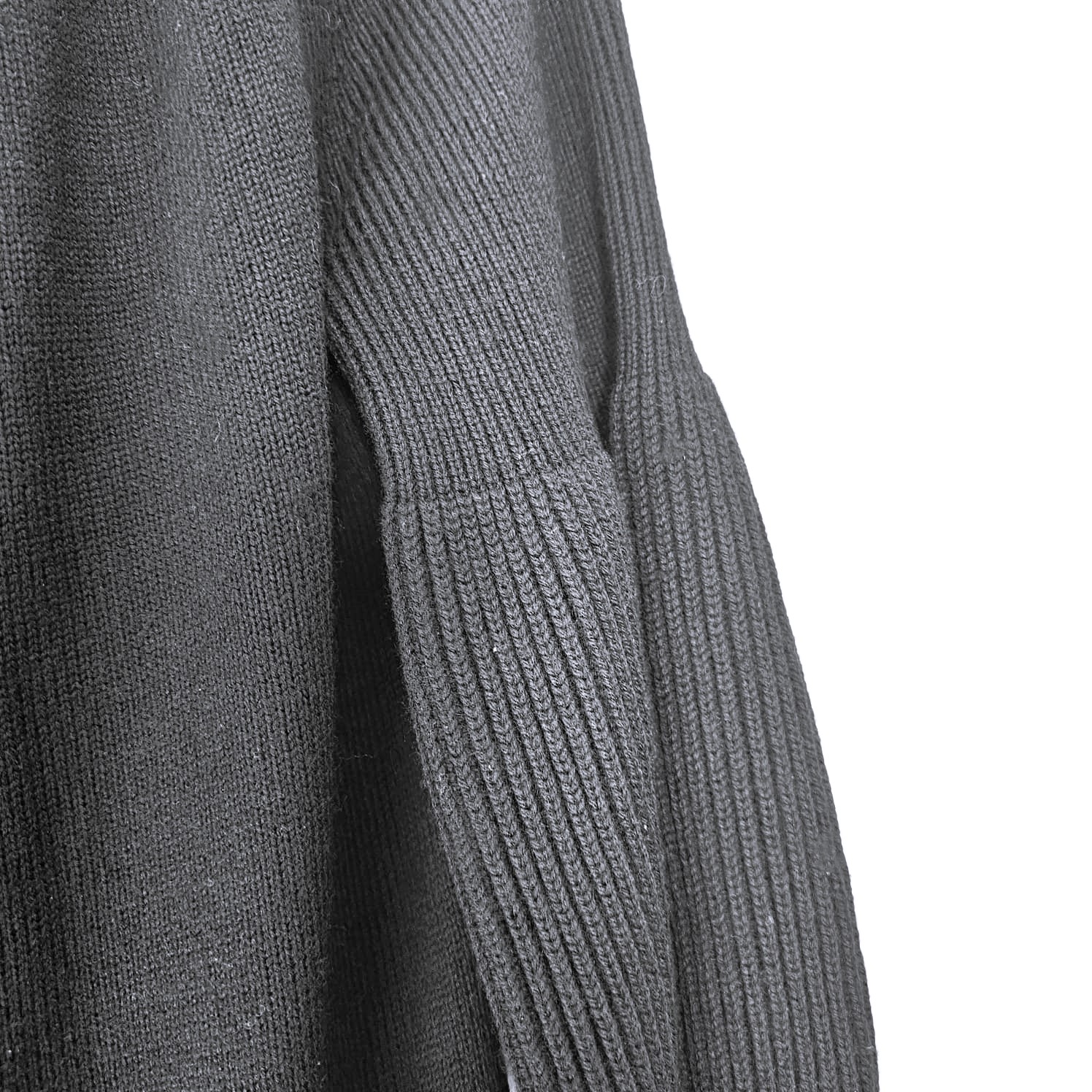 Knitwear Black Collared Dress - Image 6