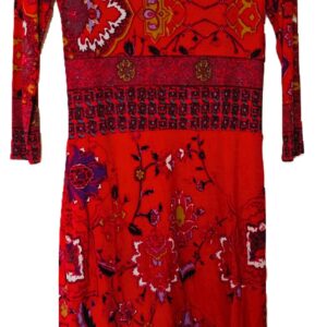 ETRO Floral Print Viscose Long Sleeve Midi Dress