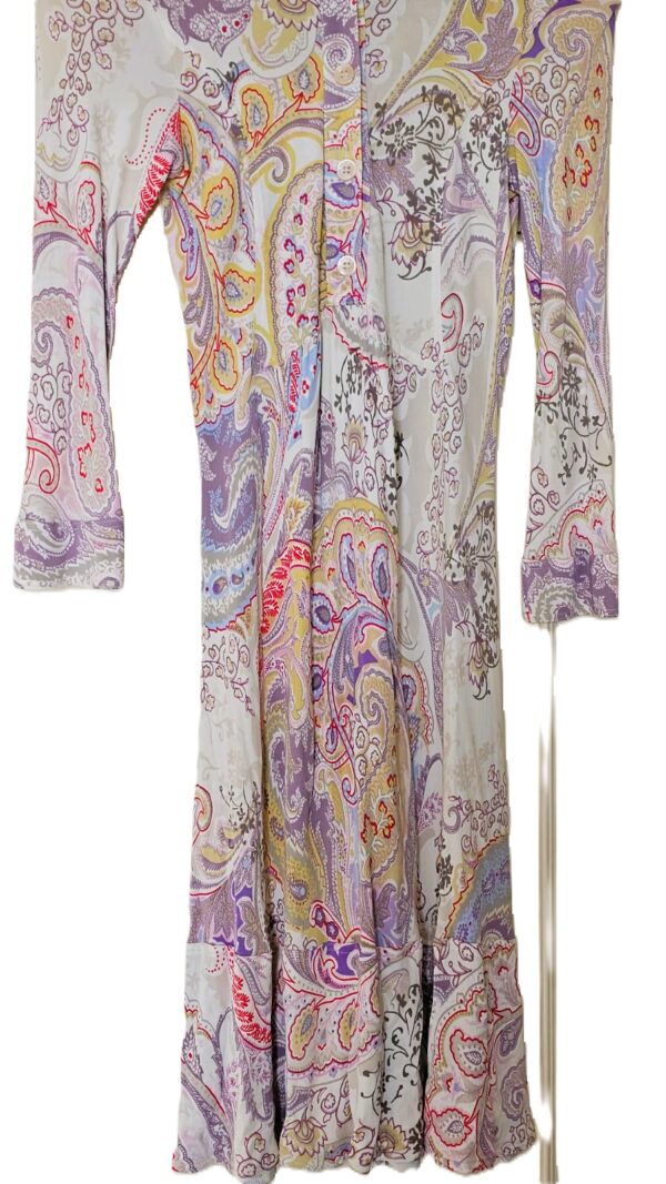 ETRO Floral Print Viscose Long Sleeve Midi Dress