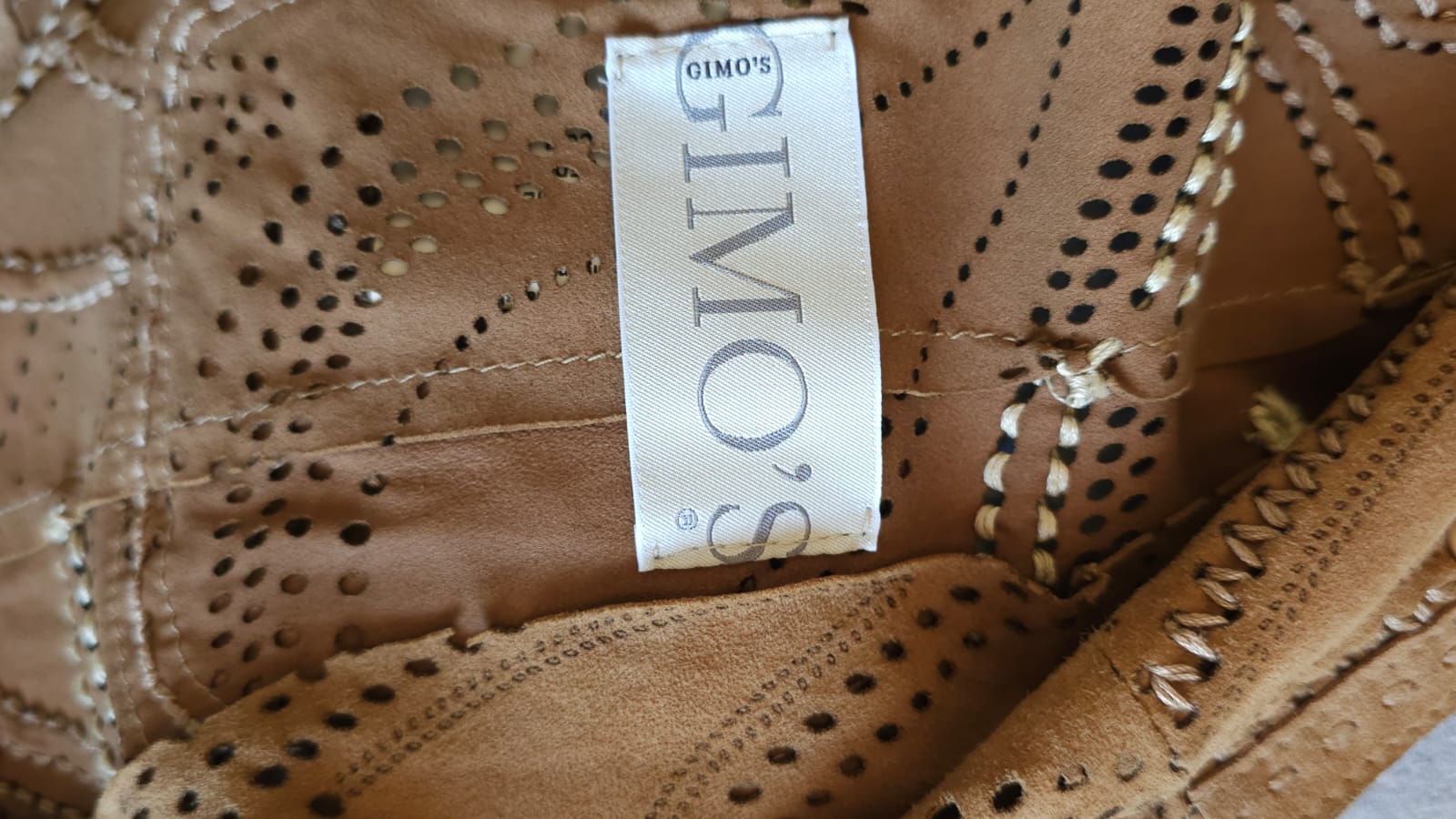 GIMO'S Gorgeous Unique Lacy leather Jacket Tabac - Image 9