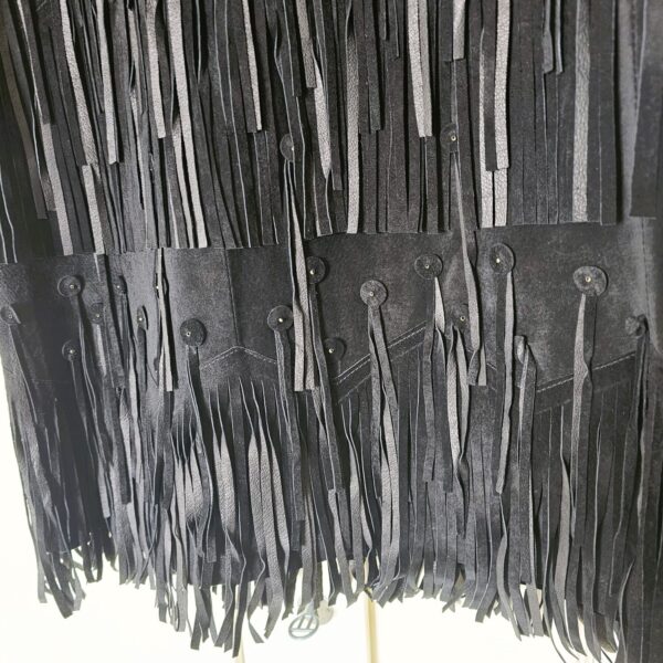 LAROK authentic Coctail Sleeveless Black Fringed Dress - Image 6
