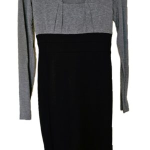 ANTONIO BERARDI Bi-Color Pencil fitted Long Sleeve Wool Dress