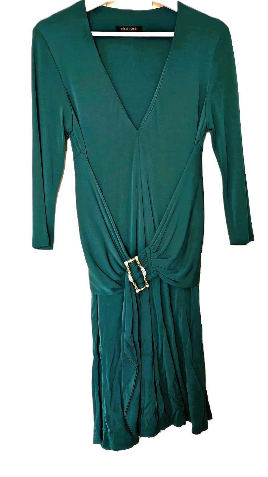 ROBERTO CAVALLI Long Sleeve Dress with Gold link embellishment - Image 4