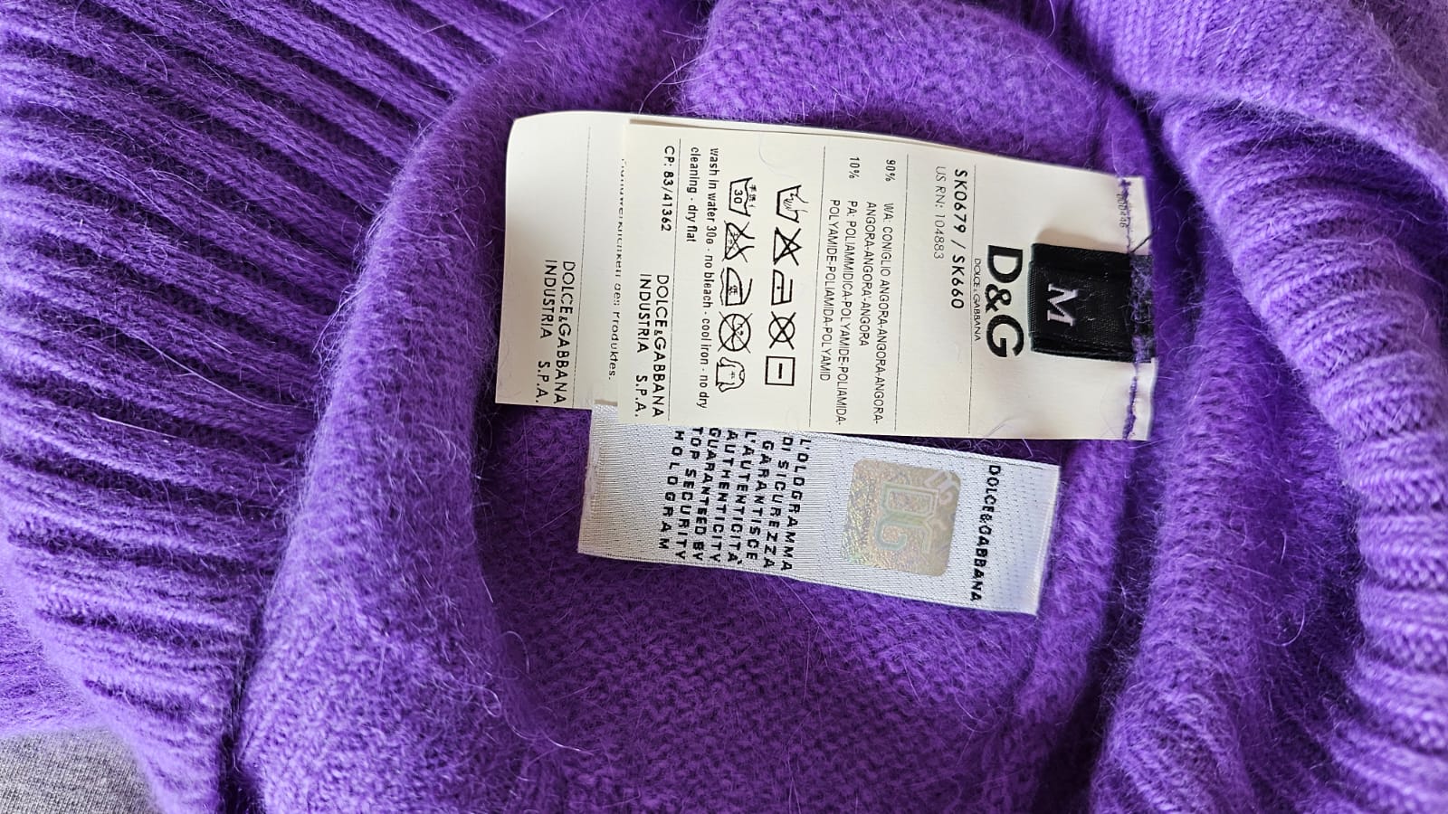 DOLCE & GABANNA Angora Sleeveless Mini Purple Dress - Image 3