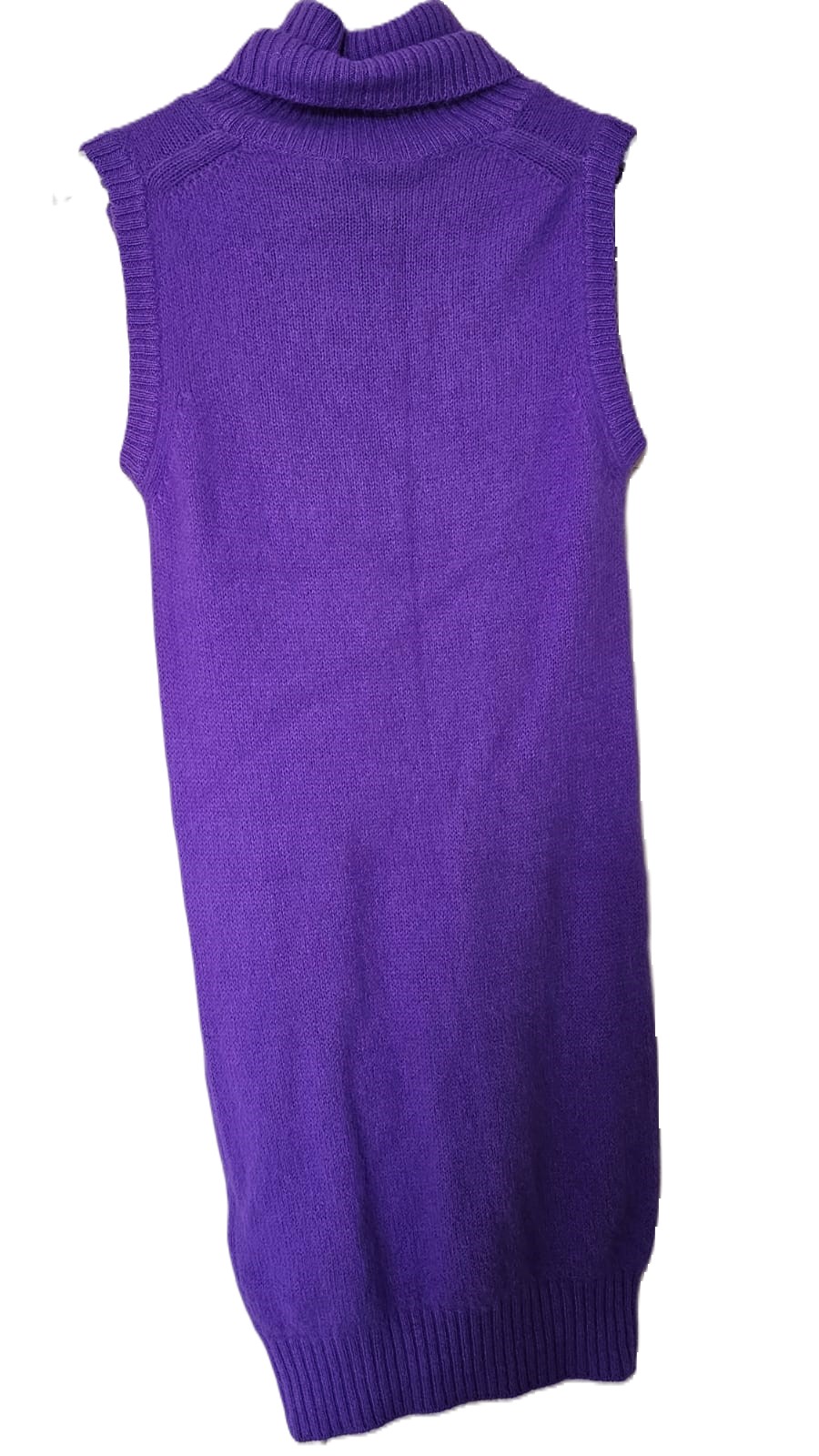 DOLCE & GABANNA Angora Sleeveless Mini Purple Dress - Image 4