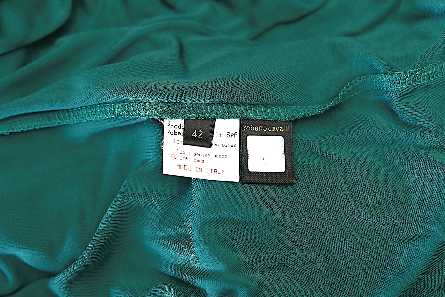 ROBERTO CAVALLI Long Sleeve Dress with Gold link embellishment - Image 9