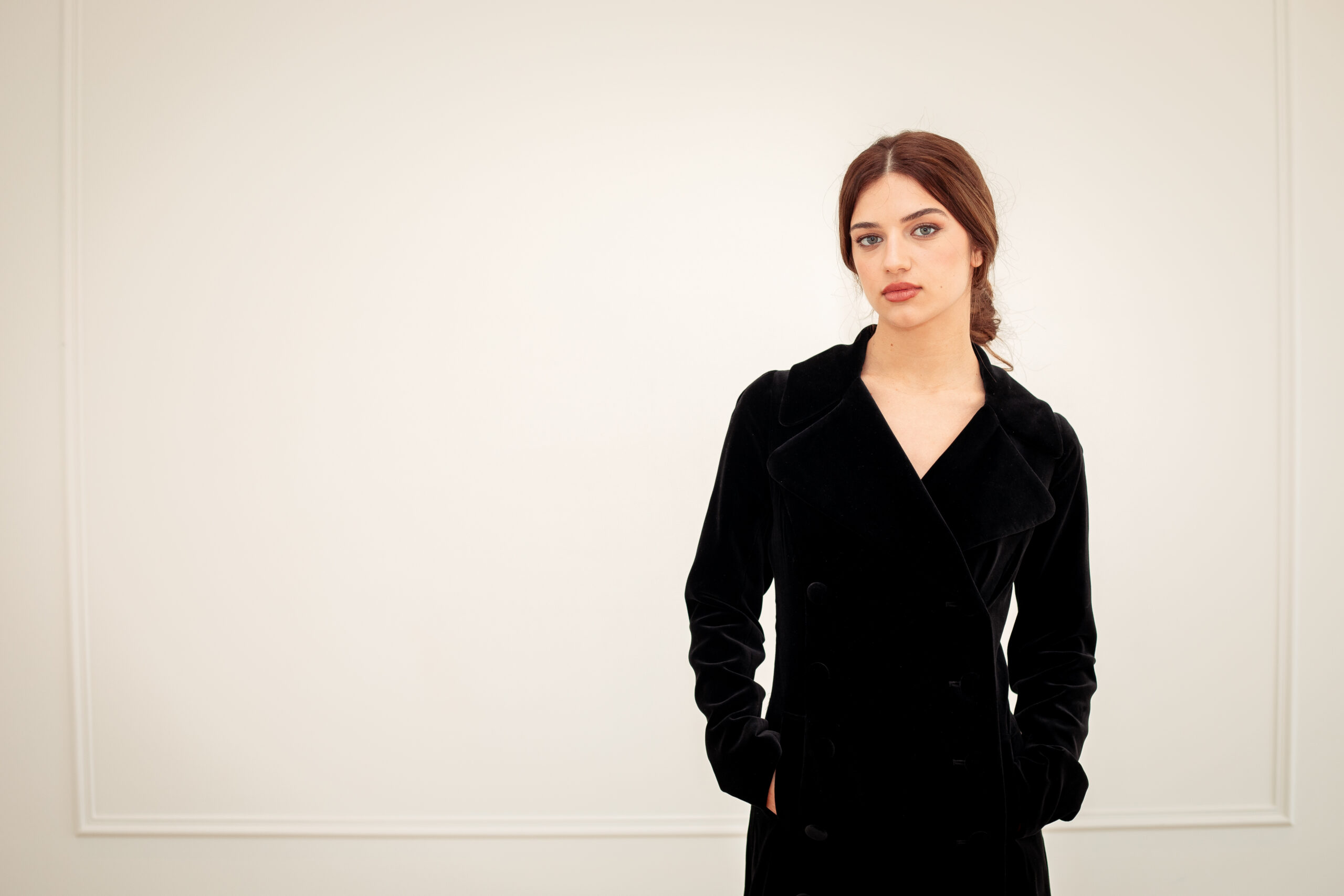 BIBA Vintage full length Double breasted Velvet Coat - Image 3