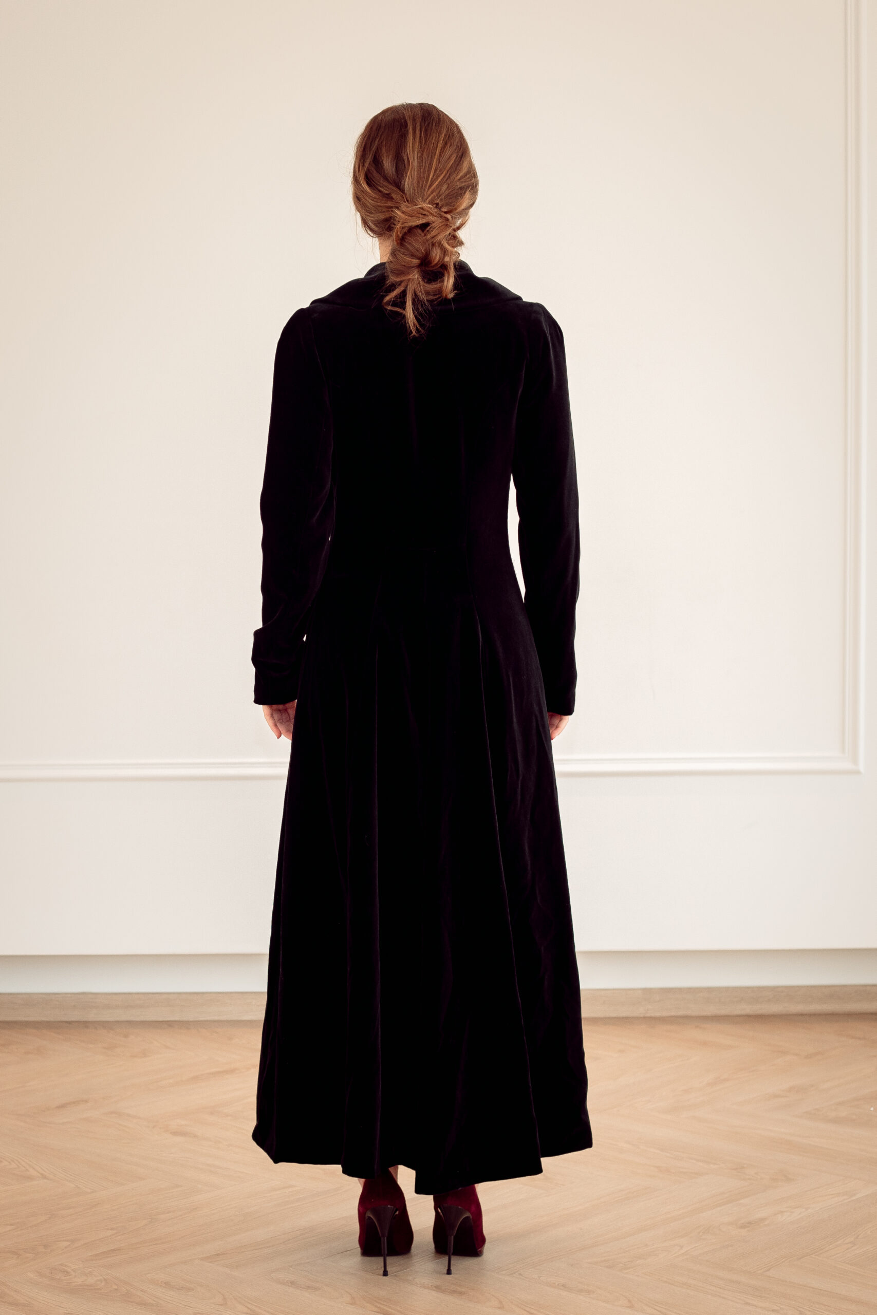 BIBA Vintage full length Double breasted Velvet Coat - Image 16