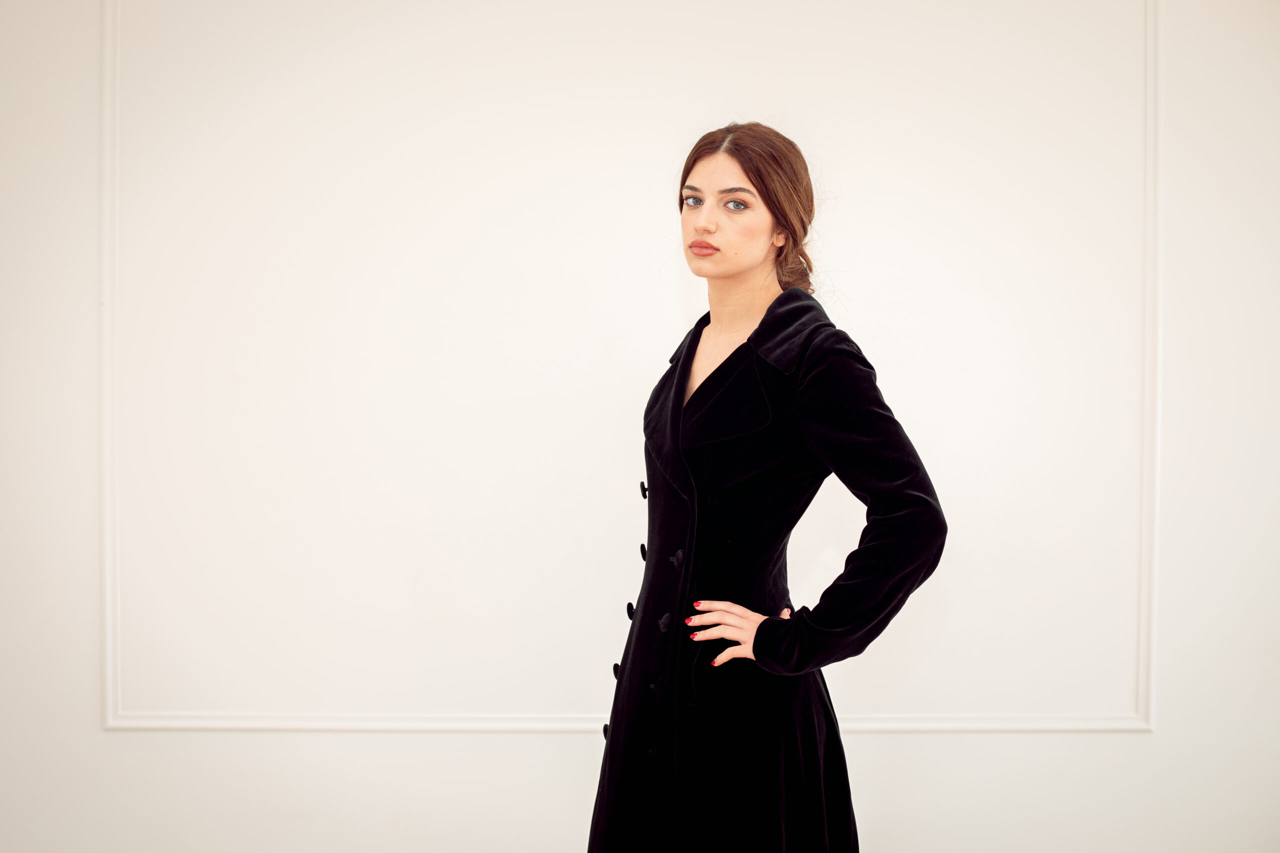 BIBA Vintage full length Double breasted Velvet Coat - Image 20