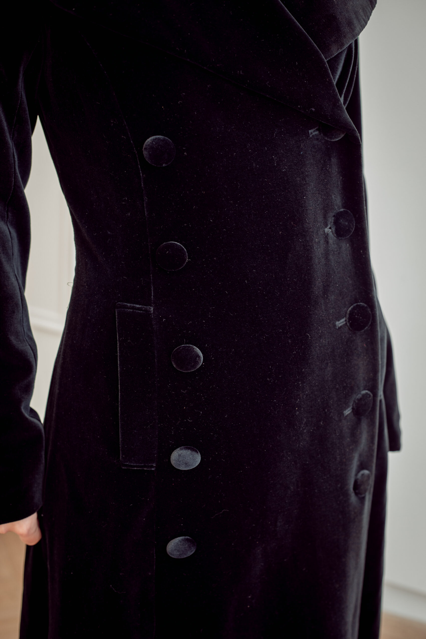 BIBA Vintage full length Double breasted Velvet Coat - Image 18