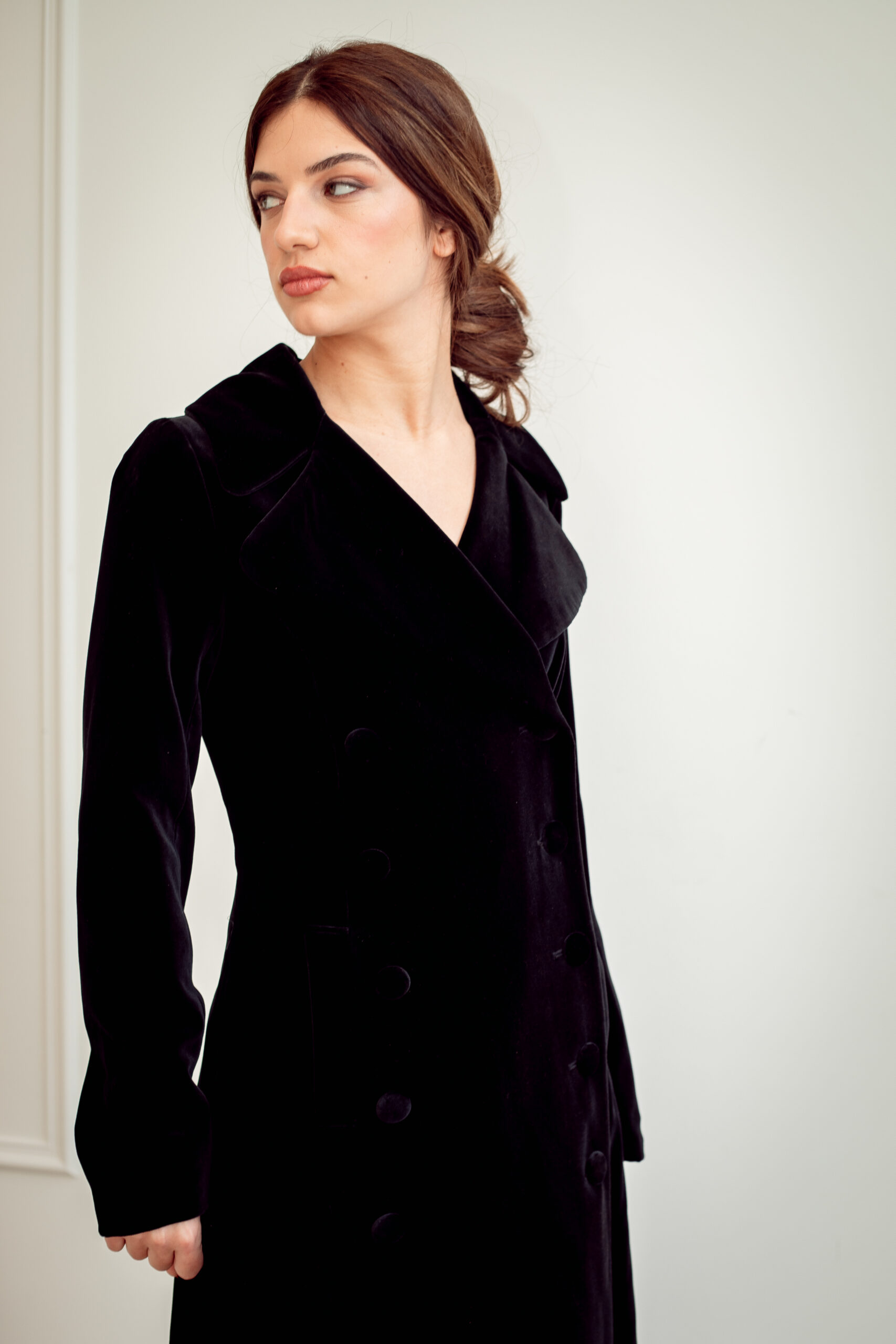 BIBA Vintage full length Double breasted Velvet Coat - Image 17