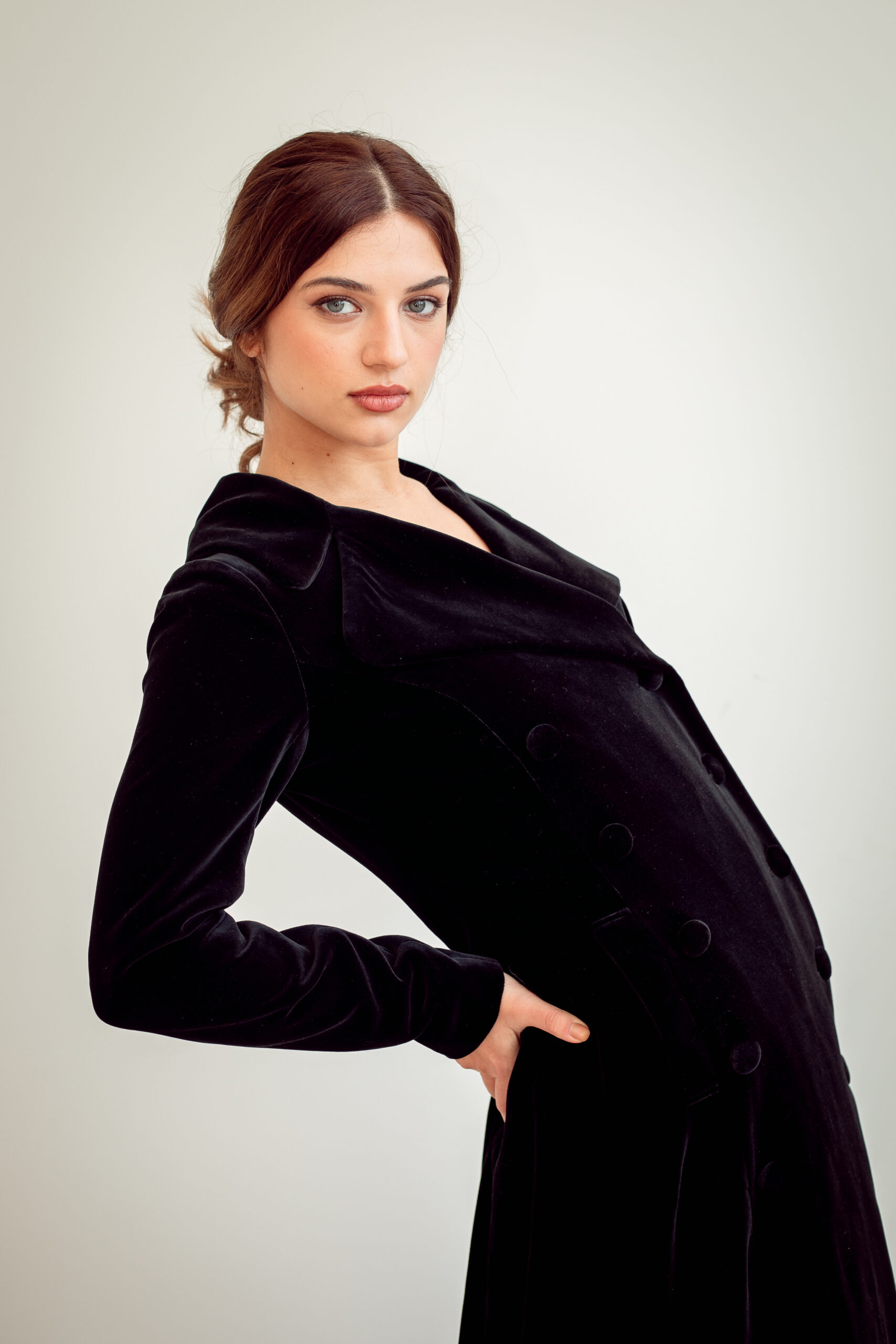 BIBA Vintage full length Double breasted Velvet Coat - Image 21