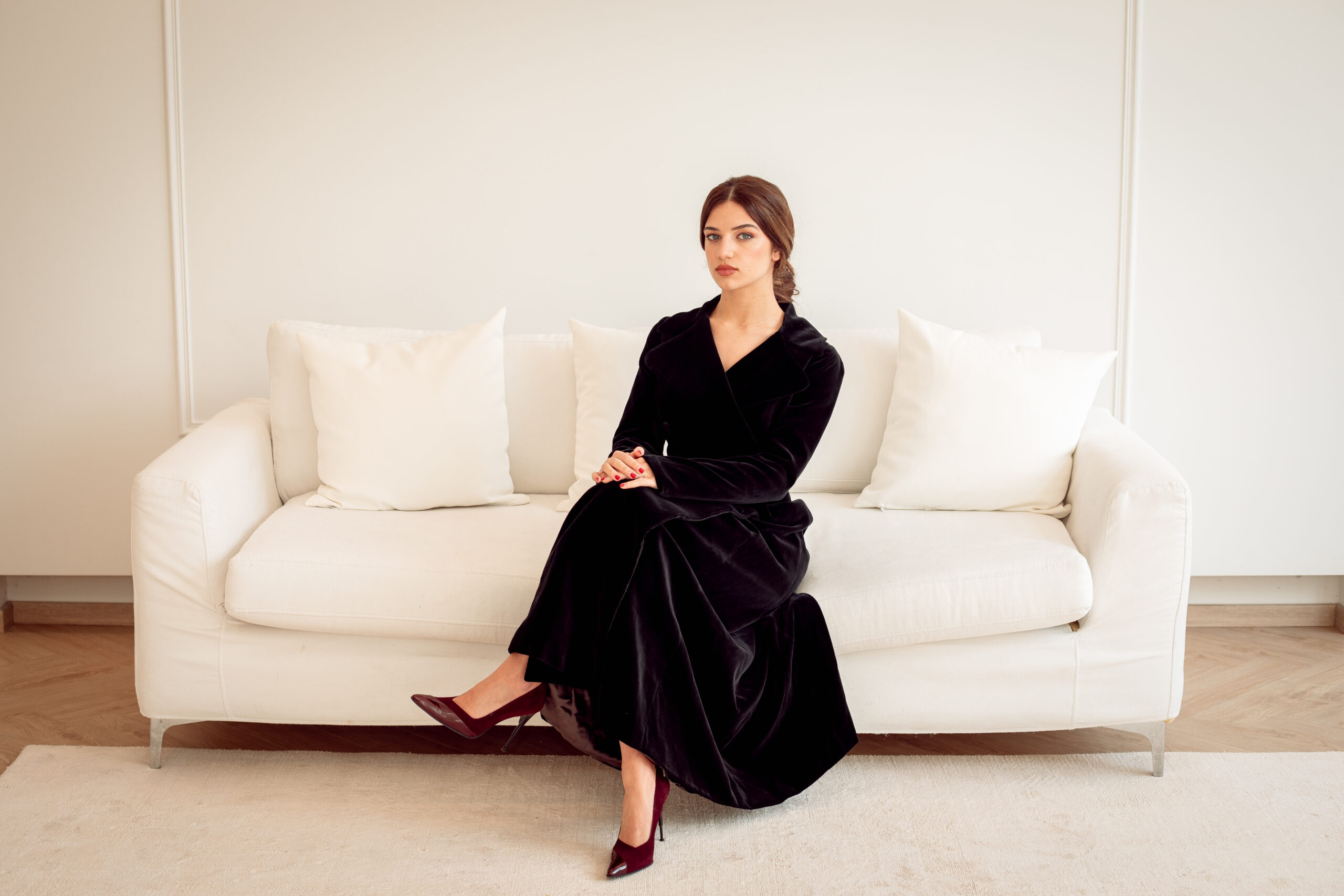 BIBA Vintage full length Double breasted Velvet Coat - Image 22