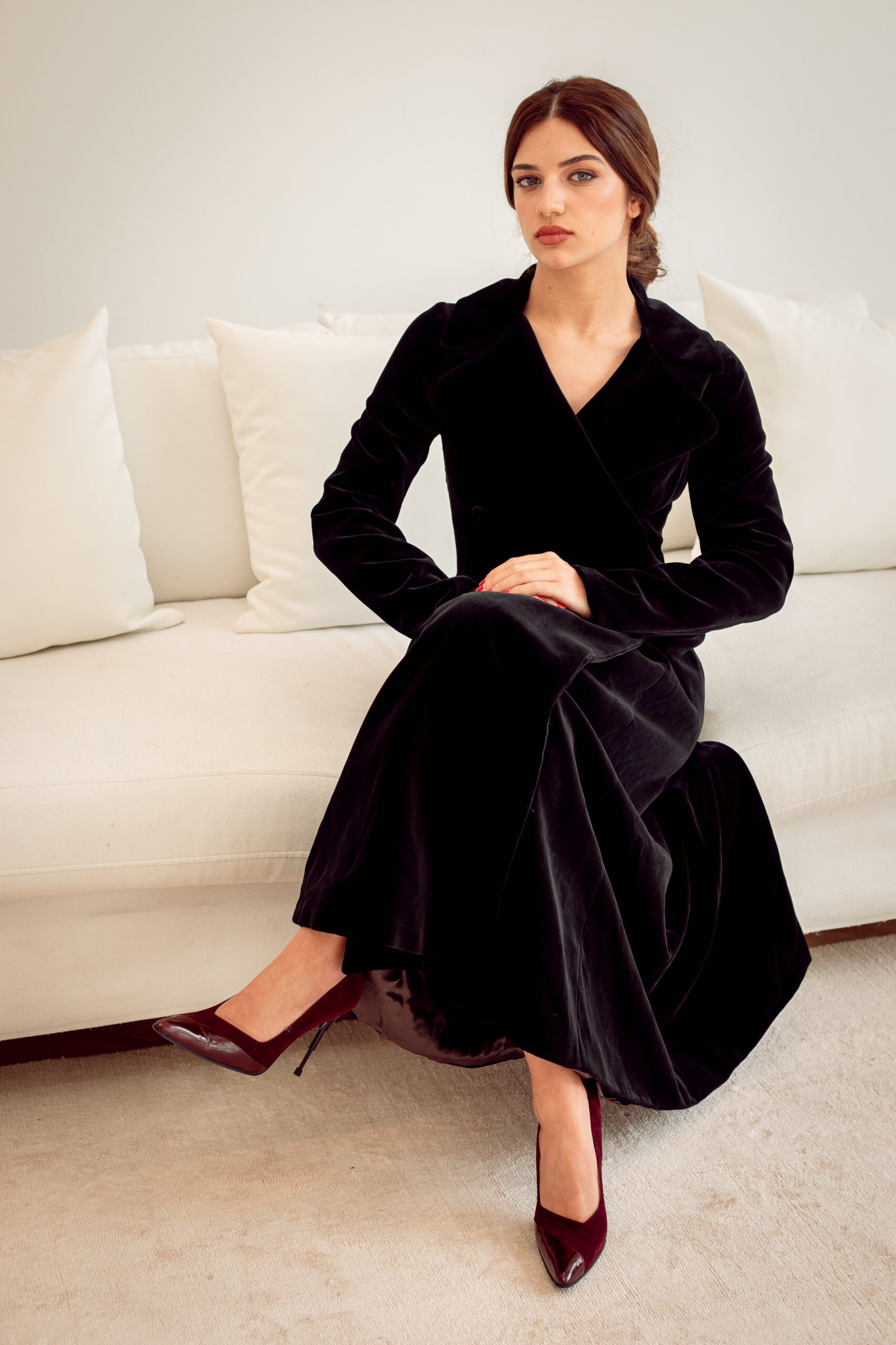 BIBA Vintage full length Double breasted Velvet Coat - Image 23