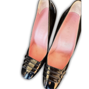 Celine Vintage Black Gloss leather heels