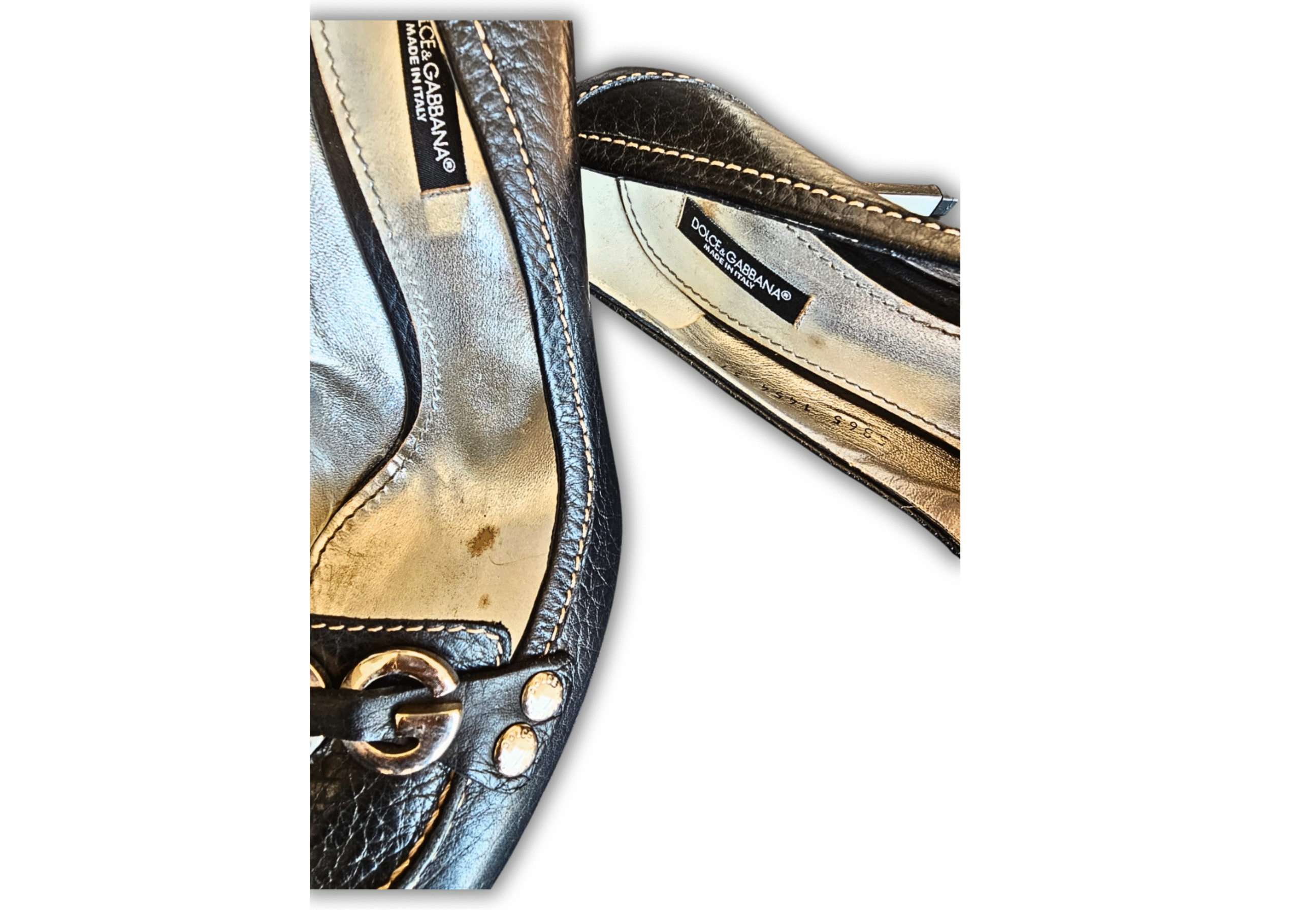 Dolce & Gabbana black leather high heels - Image 3