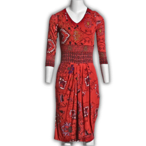 ETRO Floral Print Viscose Long Sleeve Midi Dress