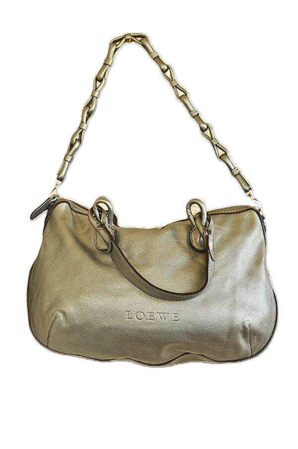Loweve Metallic Logo embossed Handbag