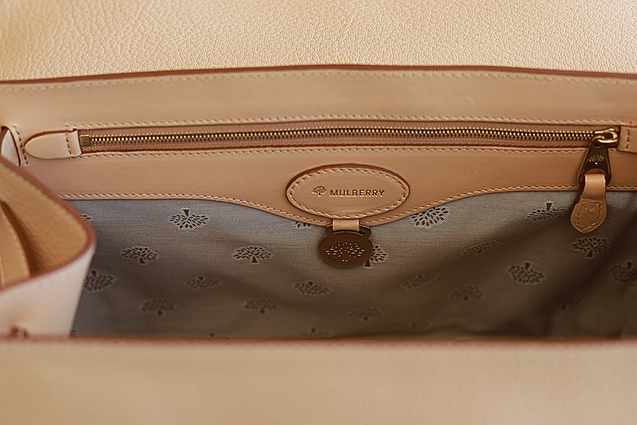 Mulberry Cream Leather Tote Bag - Image 13