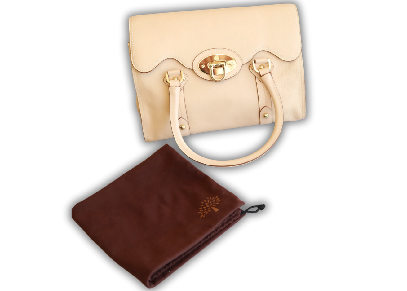 Mulberry Cream Leather Tote Bag - Image 6