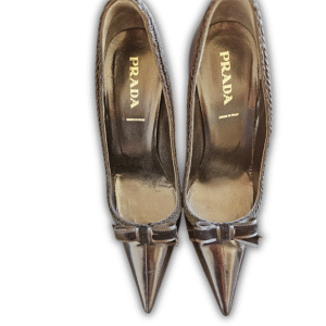 Prada Black Leather High Heels