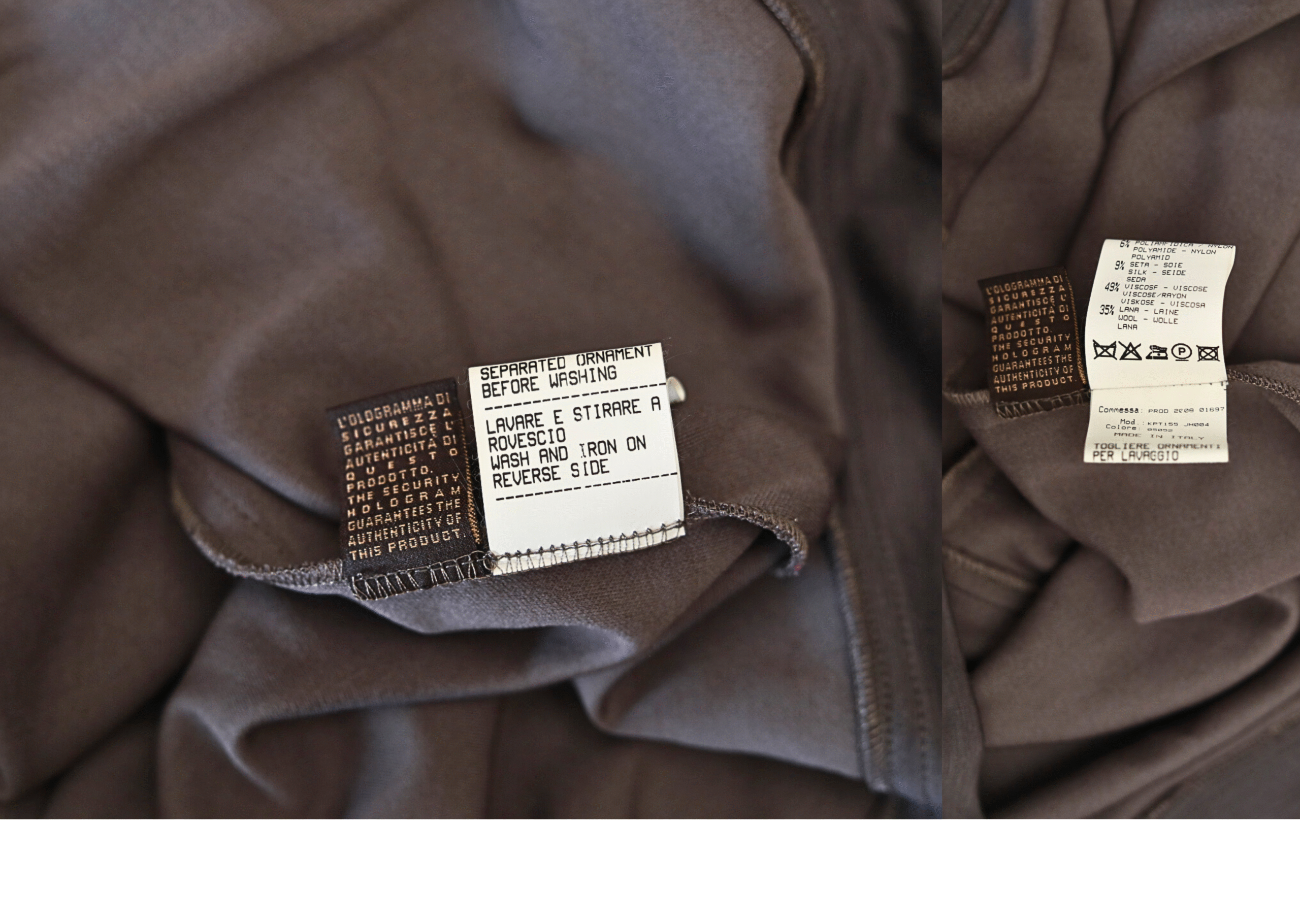 ROBERTO CAVALLI Anthracite Knit Wool Sweater Mini Dress - Image 6