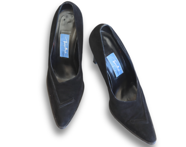 THIERRY MUGLER Black Suede High Heels - Image 2
