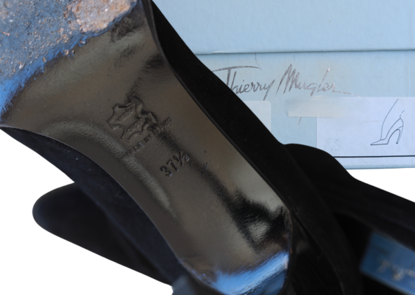 THIERRY MUGLER Black Suede High Heels - Image 7