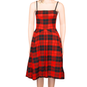 Dolce & Gabanna red plaid wool steampunk corset dress