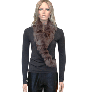 PLEIN SUD anthracite noble fluffy and extremely warm Top with fox Fur