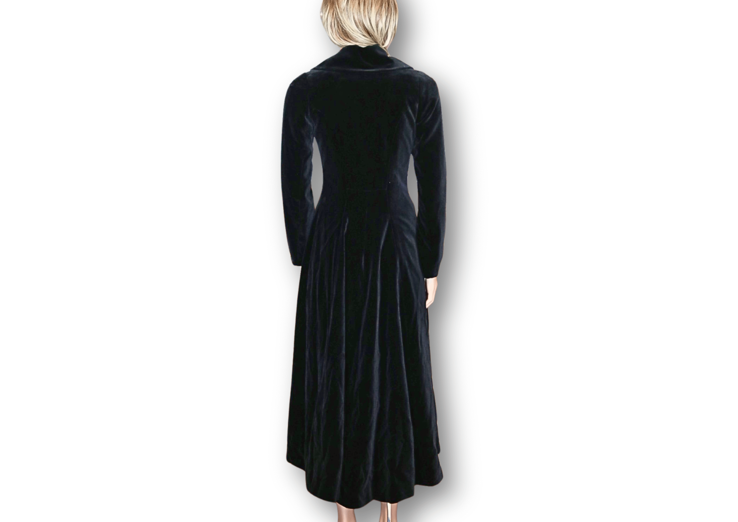 BIBA Vintage full length Double breasted Velvet Coat - Image 6