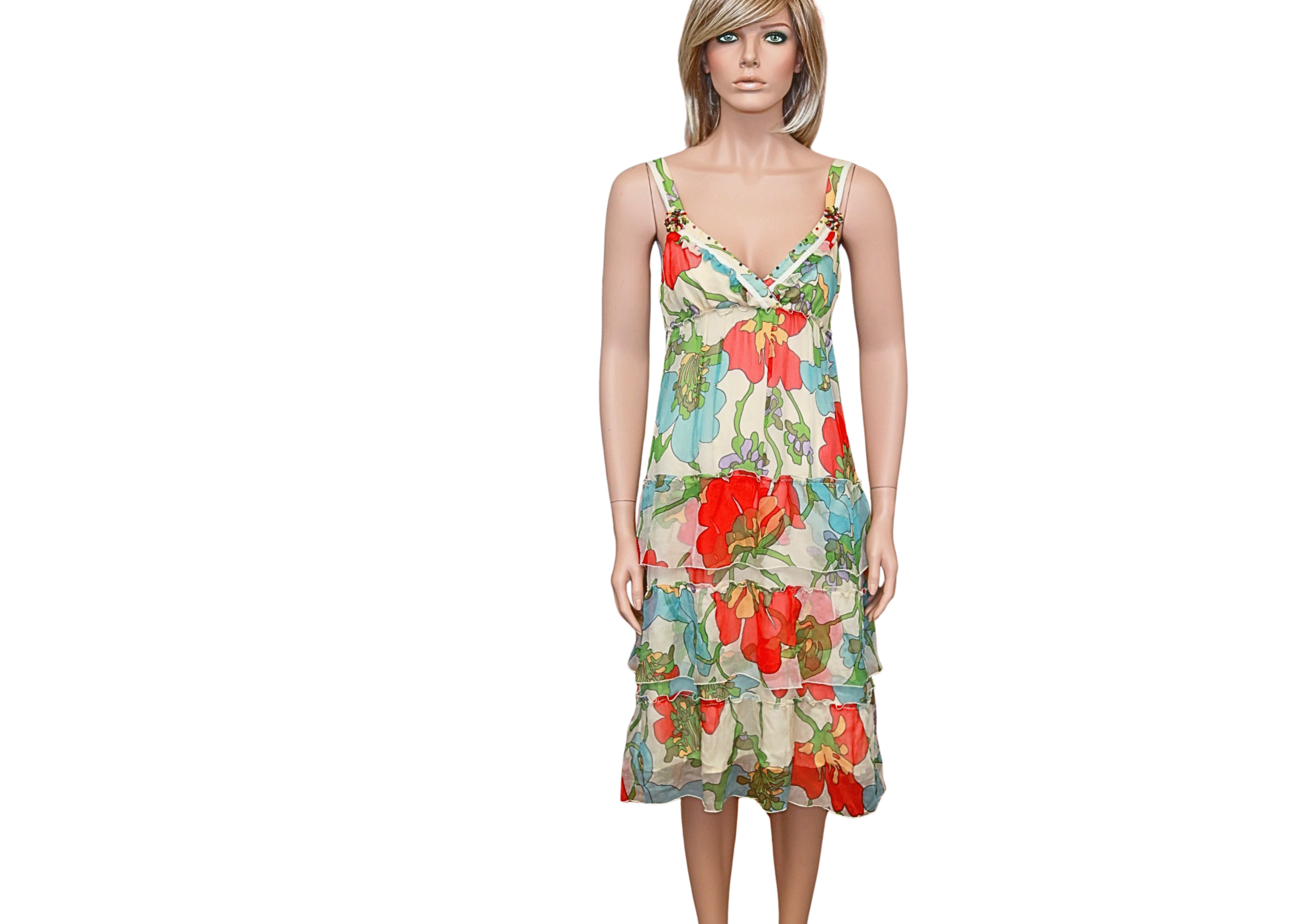 CYNTHIA STEFFE Cocktail Silk Sleeveless Dress