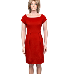DVF Bright red Short Sleeve Woolen Dress
