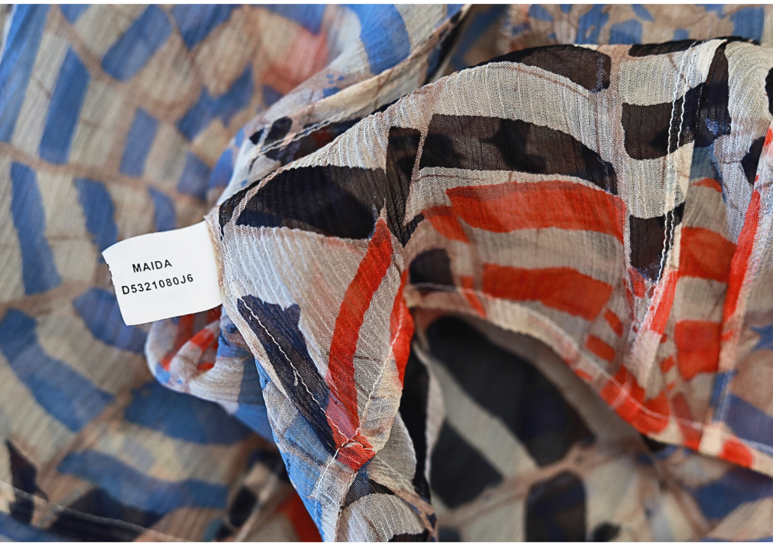 DVF Silk Geometric Print Long Sleeve Wrap Cocktail Dress - Image 6