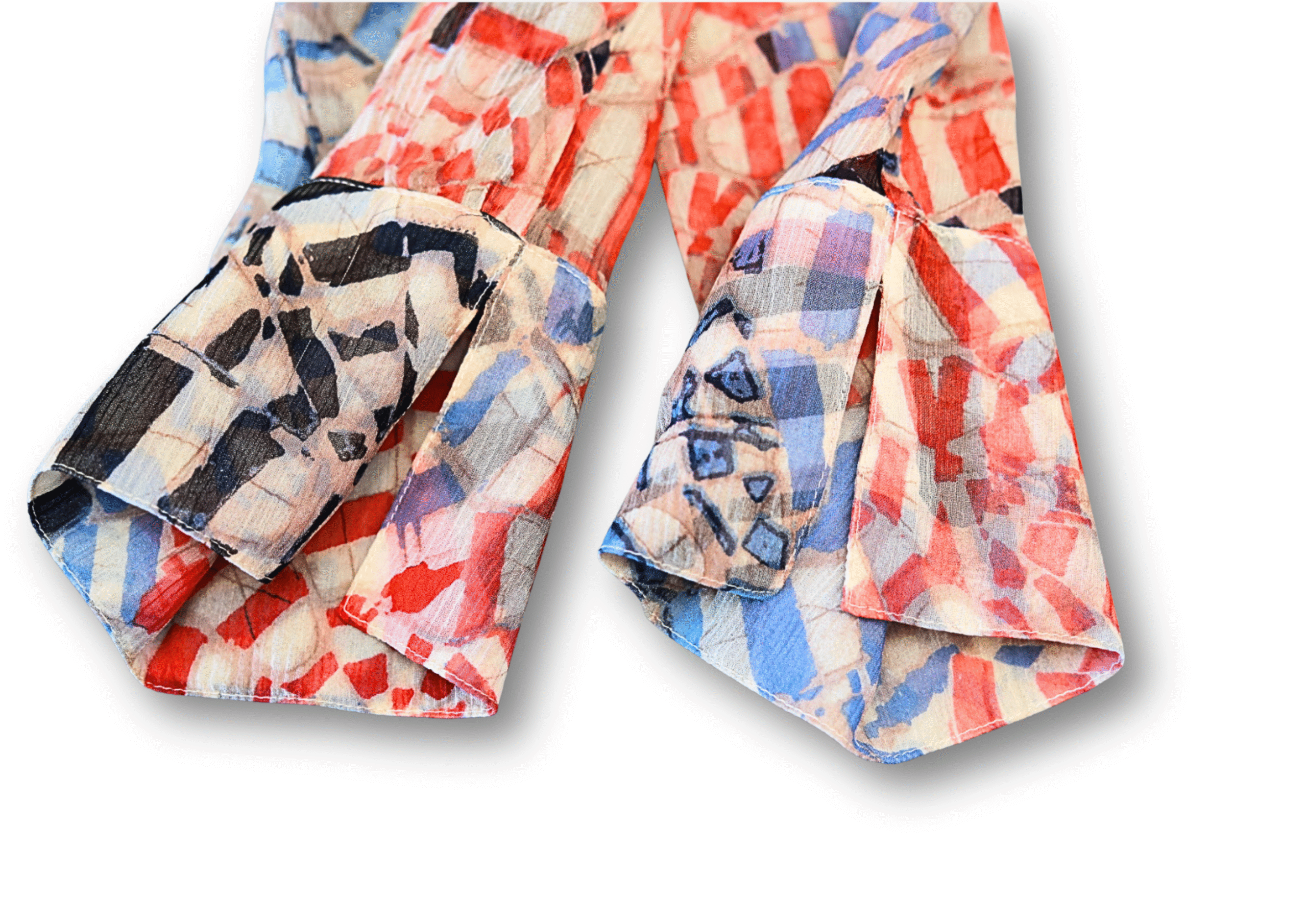 DVF Silk Geometric Print Long Sleeve Wrap Cocktail Dress - Image 7